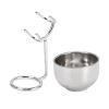 NOENNULL Shaving Holder and Soap Bowl, Hair Shaving Brush and Stand Holder with Stainless Steel Shaving Soap Bowl Stand Brush Set for Barber Bathroom Shower Room view 3