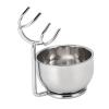 NOENNULL Shaving Holder and Soap Bowl, Hair Shaving Brush and Stand Holder with Stainless Steel Shaving Soap Bowl Stand Brush Set for Barber Bathroom Shower Room view 4