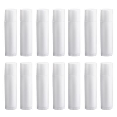 50PCS 5G White Plastic Empty Lip Balm Tubes DIY Lipstick Containers with Cap Round Homemade Lip Salve Tubes Holder Dispenser for Travel Business Trip
