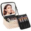 Chomeiu Makeup Bag with LED Mirror, Travel Makeup Case for Women and Makeup Artists Cosmetic Organizer Large Make Up Bags with Light Up Mirror, 3 Color Lights, Adjustable Dividers, Light Checkerboard view 1