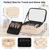 Chomeiu Makeup Bag with LED Mirror, Travel Makeup Case for Women and Makeup Artists Cosmetic Organizer Large Make Up Bags with Light Up Mirror, 3 Color Lights, Adjustable Dividers, Light Checkerboard view 2