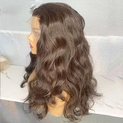 oulaer #2 Color Natural Wave Human Hair Wig 13x6 HD Transparent Lace Front Body Wave Wig 150% Density Brazilian Remy Hair Ombre Color Glueless Wig 16Inch