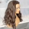 oulaer #2 Color Natural Wave Human Hair Wig 13x6 HD Transparent Lace Front Body Wave Wig 150% Density Brazilian Remy Hair Ombre Color Glueless Wig 16Inch view 2