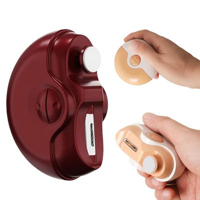 2 in 1 Electric Polishing Nail Clippers, 2025 New Automatic Trimmer With 2 Adjustable Speeds, USB Rechargeable Cordless File Kit (Red)