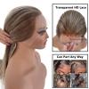 13*6 Highlight Lace Frontal Human Hair Wigs, Light Brown to Brown with Ash Blonde Ombre Straight Lace Front Wig 100% Remy Brazilian Hair for Women, Bleached Knots with Baby Hair Natural Hairline view 2