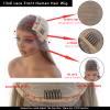 13*6 Highlight Lace Frontal Human Hair Wigs, Light Brown to Brown with Ash Blonde Ombre Straight Lace Front Wig 100% Remy Brazilian Hair for Women, Bleached Knots with Baby Hair Natural Hairline view 3