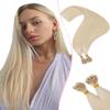 Benehair Nano Tip Hair Extensions Remy Human Hair Platinum Blonde Nano Ring Hair Extensions Real Human Hair 18 Inch Straight Blonde Nano Bead Hair Extensions Human Hair 50G view 1