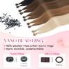 Benehair Nano Tip Hair Extensions Remy Human Hair Platinum Blonde Nano Ring Hair Extensions Real Human Hair 18 Inch Straight Blonde Nano Bead Hair Extensions Human Hair 50G view 4