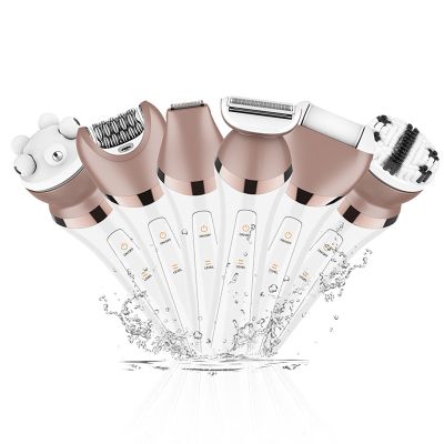 Bikini Trimmer for Women Electric and 6 in 1 Bikini Shaver Set Painless Rechargeable Womens Body Shavers Set for Nose Eyebrows Beard Pubic Hair