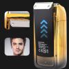 Close Shave Electric Foil Shavers for Men Electric Foil Hair Clipper Dual Floating Head LED Display Close Gromming Rechargeable Foil Hair Trimmer HT 918 (Gold) view 4
