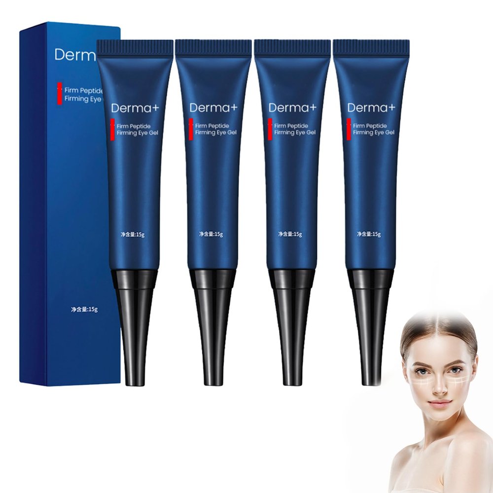 AEEHFENG Dobshow DERMA+ Firm Peptide Firming Eye Gel,Open Eyes Awaken Peptide Lifting Eye Gel,Natural Lifts Firming Eye Serum for Remove Eye Bags, Dark Circles & Eye Wrinkles (4 Pack)
