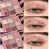 9 Color Eyeshadow Palette Makeup, Matte Glitter Shimmer Korean Eye Shadow Palettes, Highly Pigmented Long Lasting Waterproof Blendable, Knit Violet Rose Gold Purple Pink Dark Brown Glitter Eye Makeup view 2