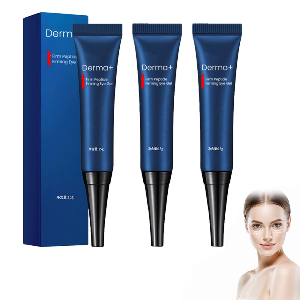 AEEHFENG Dobshow DERMA+ Firm Peptide Firming Eye Gel,Open Eyes Awaken Peptide Lifting Eye Gel,Natural Lifts Firming Eye Serum for Remove Eye Bags, Dark Circles & Eye Wrinkles (3 Pack)