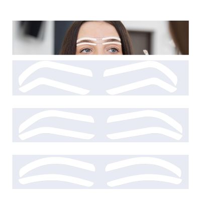 24 Pairs Eyebrow Stencils for Shaping Adhesive Eye Brow Stencils Eyebrow Shape Tape Strips, Disposable Brow Shaping Sticker Airbrush Brows Tape for Eyebrows Tinting Makeup