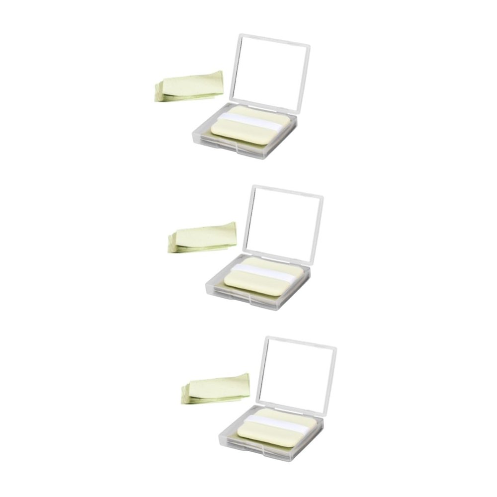 WOONEKY 3sets Tea Oil Absorbing Sheets Mirror Control Shine for Oily Skin Convenient Portable Blotting Paper for Quick Face for Home Office School