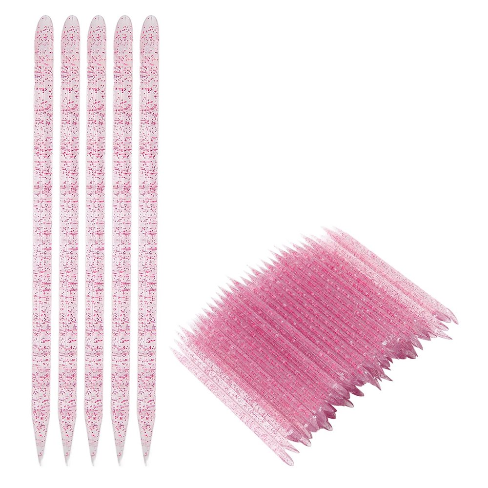 Cuticle Pusher, Orange Sticks For Nails 100pcs Nail Cuticle Pusher Cuticle Stick Double End Cuticle Manicure Pedicure Sticks Manicure Pedicure Tool For Home Salon (Purplish Red)