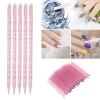Cuticle Pusher, Orange Sticks For Nails 100pcs Nail Cuticle Pusher Cuticle Stick Double End Cuticle Manicure Pedicure Sticks Manicure Pedicure Tool For Home Salon (Purplish Red) view 2