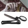 Nail Clippers, Nail Clippers for Men Nail Clipper Heavy Duty Portable Nail Cutter with Removable Magnifying Glass for Seniors (Black) view 2