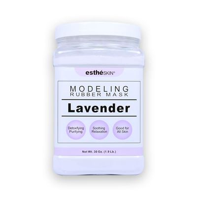 estheSKIN Peel Off Type Modeling Rubber Mask Powder Jar for Facial Skin Care Treatment (30oz) 850g, Measuring Spoon Included (30oz, 108.Lavender)
