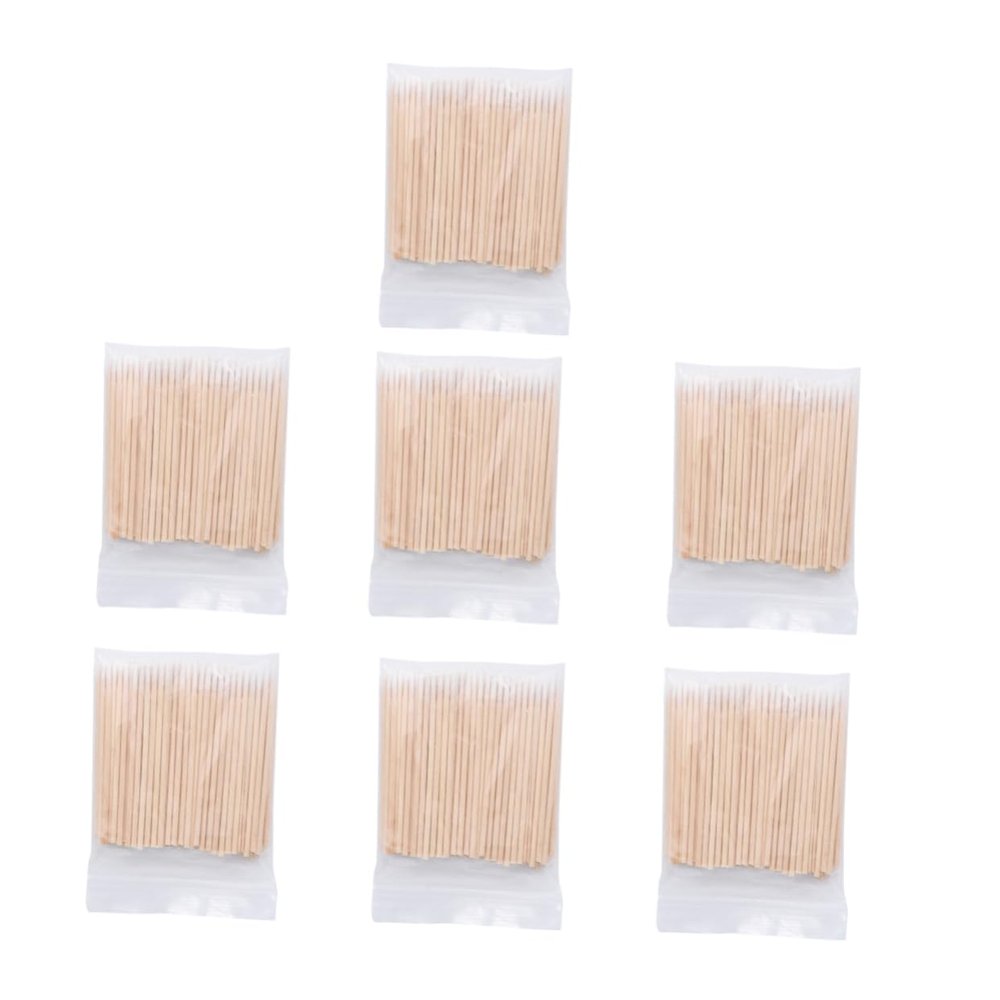 HAPINARY 7packs Disposable Cleaning Swab Sticks Cotton Swab Rods Replacement Multi Makeup Beauty Salon Tools