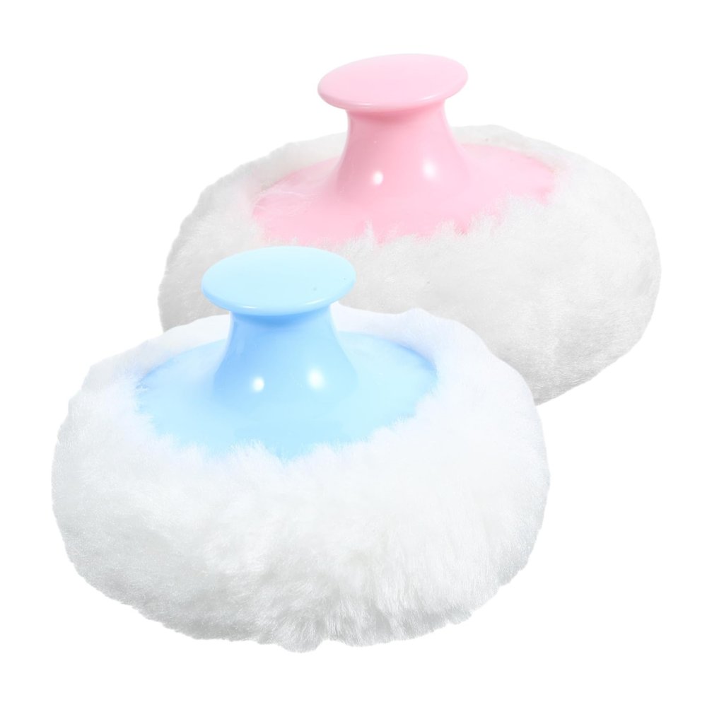 4Pcs Baby Talcum Powder Puff with Short Handles Plush ABS