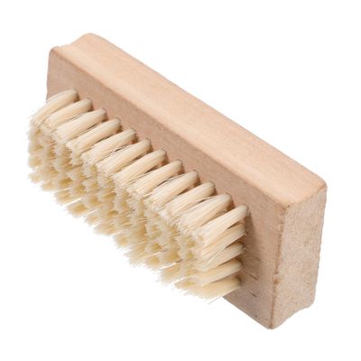 AUTSUPPL Wooden Handle Nail Brush Natural Bristle Double Sided Perfect for Foot and Finger Nail Cleaning