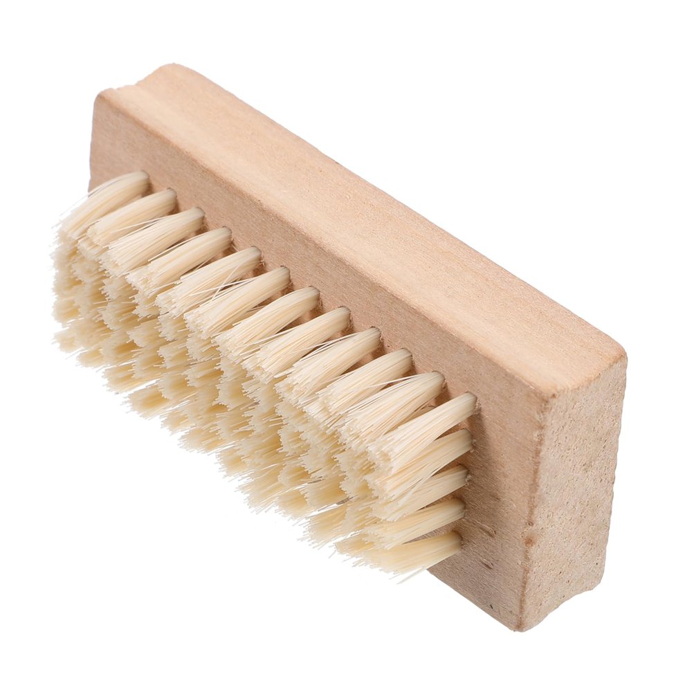 AUTSUPPL Wooden Handle Nail Brush Natural Bristle Double Sided Perfect for Foot and Finger Nail Cleaning