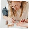 AUTSUPPL Wooden Handle Nail Brush Natural Bristle Double Sided Perfect for Foot and Finger Nail Cleaning view 4