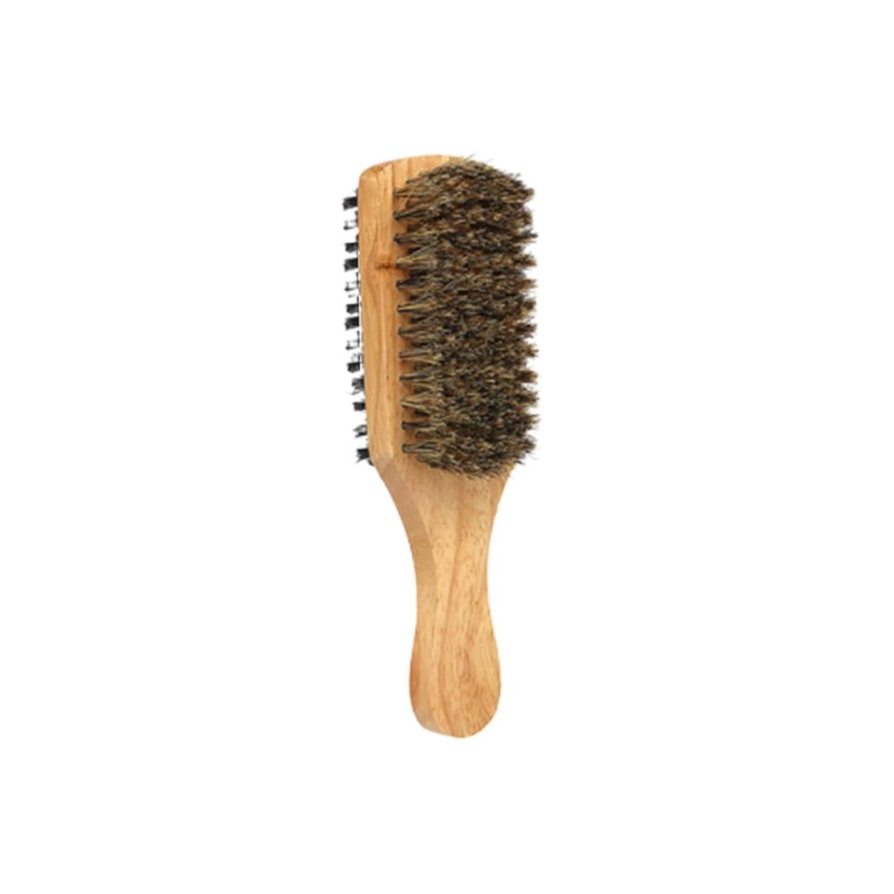 AUTSUPPL Bristle Beard Double-sided Styling Brush for Men Portable Medium Beard Grooming Tool Handle