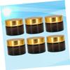 MUSISALY 6pcs Brown Glass Cream Bottles for Cosmetics Storage Empty Makeup Subpackaging Containers with Gold Caps Durable Lightweight Design for Travel and Daily Use view 2
