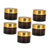 MUSISALY 6pcs Brown Glass Cream Bottles for Cosmetics Storage Empty Makeup Subpackaging Containers with Gold Caps Durable Lightweight Design for Travel and Daily Use view 3