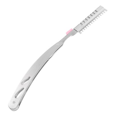 VINTORKY Vintage Manual Shaving Razor Full Steel Beard and Eyebrow Shaping Tool for Men Lightweight and Portable Design for Home and Salon Use Durable Resistant