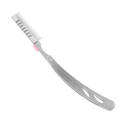 BIUDECO Full Steel Vintage Manual Razor for Beard and Eyebrow Shaping Portable Folding Hairdressing Tool for Home and Salon Use Scraper Design Comfortable Grip Random Accessories