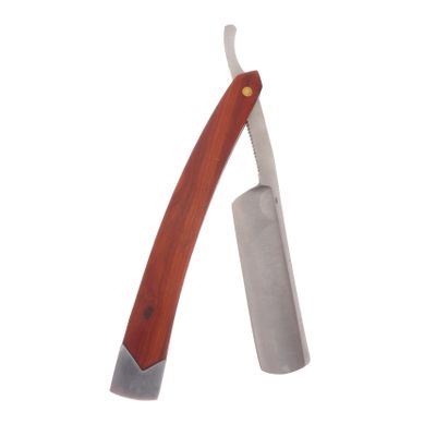 AUTSUPPL Stainless Steel Manual Shaving Razor for Men Classic Straight Barber Razor Wood Handle Suitable for Professional Barbers and Home Use Random Style