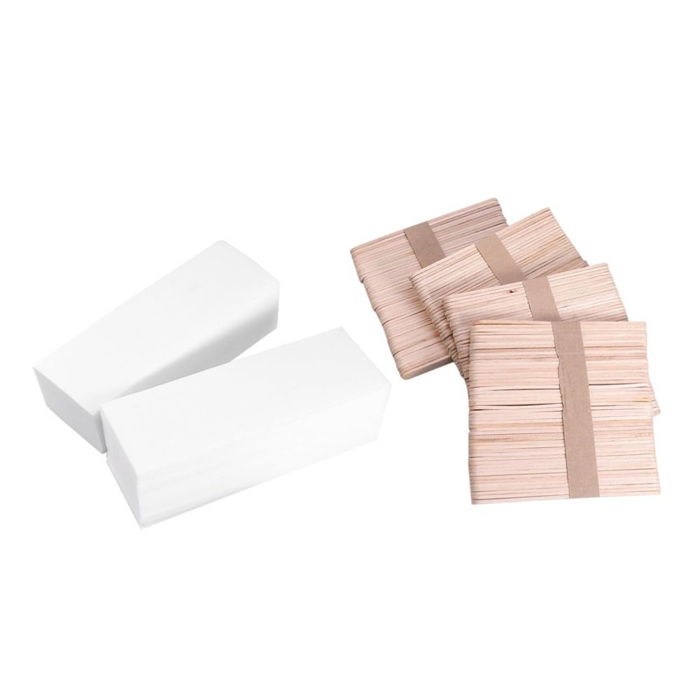 OHPHCALL 400pcs Depilatory Wax Strips Sticks Set Professional Hair Removal Paper for Face Body Arms Legs and Bikini Area Nonwoven Flexible Comfortable Applicators