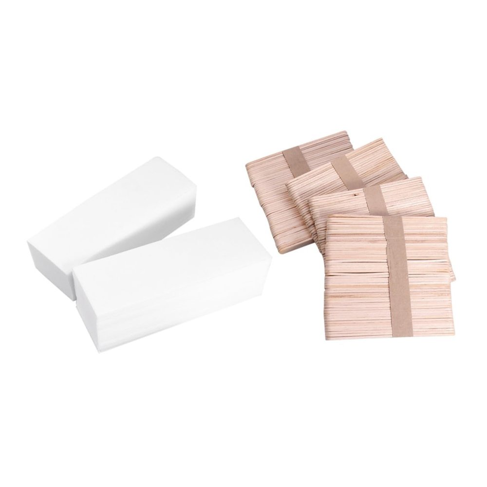 BIUDECO Facial Body Hair Removal Wax Strips 400 Pcs Wax Sticks Paper Easy to Use Kit