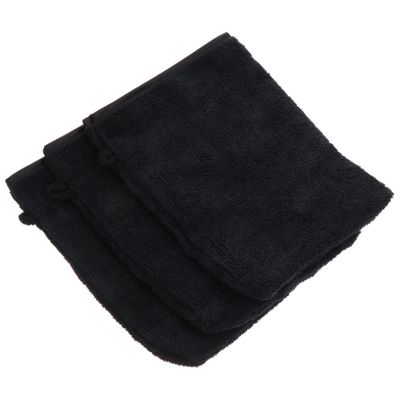 BIUDECO 3pcs Makeup Removal Gloves Microfiber Cleansing Mitts for Deep Pore Cleansing Skin-friendly Beauty Supply for Women Black Color for Daily Makeup Removal