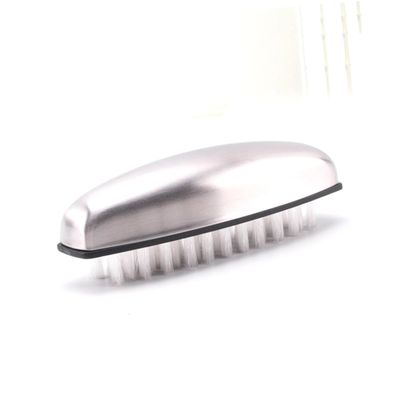 FRCOLOR 2pcs Stainless Steel Nail Cleaning Brush Nylon Bristles for Home Use Ergonomic Design for Effortless Fingernail and Toenail Scrubbing for Manicure and Cleaning Gaps