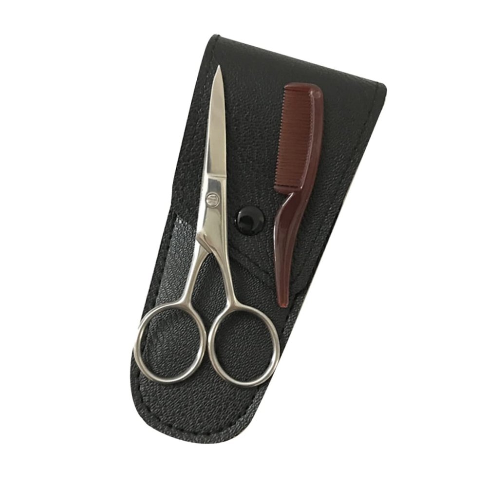 BIUDECO Professional Eyebrow Scissors Kit Heavy Duty Hair Shears Mustache and Beard Trimmer for Barber Shops and Diy