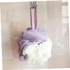 HONMEET Simple Large Bath Double Mesh Sponge Pouf Shower White White Green for Gentle Exfoliation and Relaxation view 3