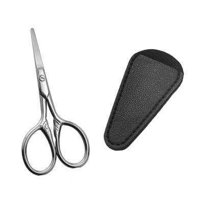 FRCOLOR 1 Set Beard Trimming Scissors Round Tip Beauty Scissors Beard Shears Facial Hair Trimming Shears Eyebrow Scissors Mustache Trimming Scissors Rounded Facial Hair Scissors