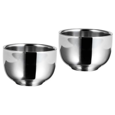 FOYTOKI 2pcs Men's Shaving Soap Bowl Stainless Steel Shaving Brush Travel Easy Bubble Comfortable Shave Barber Tool
