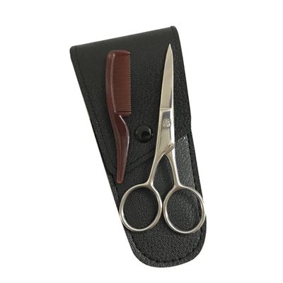 FRCOLOR Stainless Steel Eyebrow Scissors for Men Body Hair Trimmer Mustache Beard Cutting Scissors Professional Shears for Barbershop Home Diy Salons