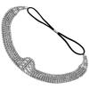 OHPHCALL Delicate Rhinestones Head Chain Elastic Headband Head Jewelry Silver Beaded Headpiece Wedding view 1