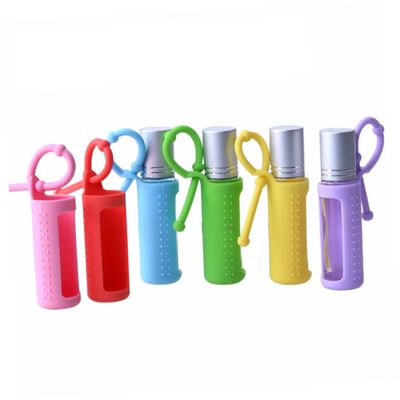 FRCOLOR 6pcs Silicone Bottle Sleeve Roller Bottle Covers Vibrant Colors for Safe Travel and Easy Carrying and Protective Cases for Storage