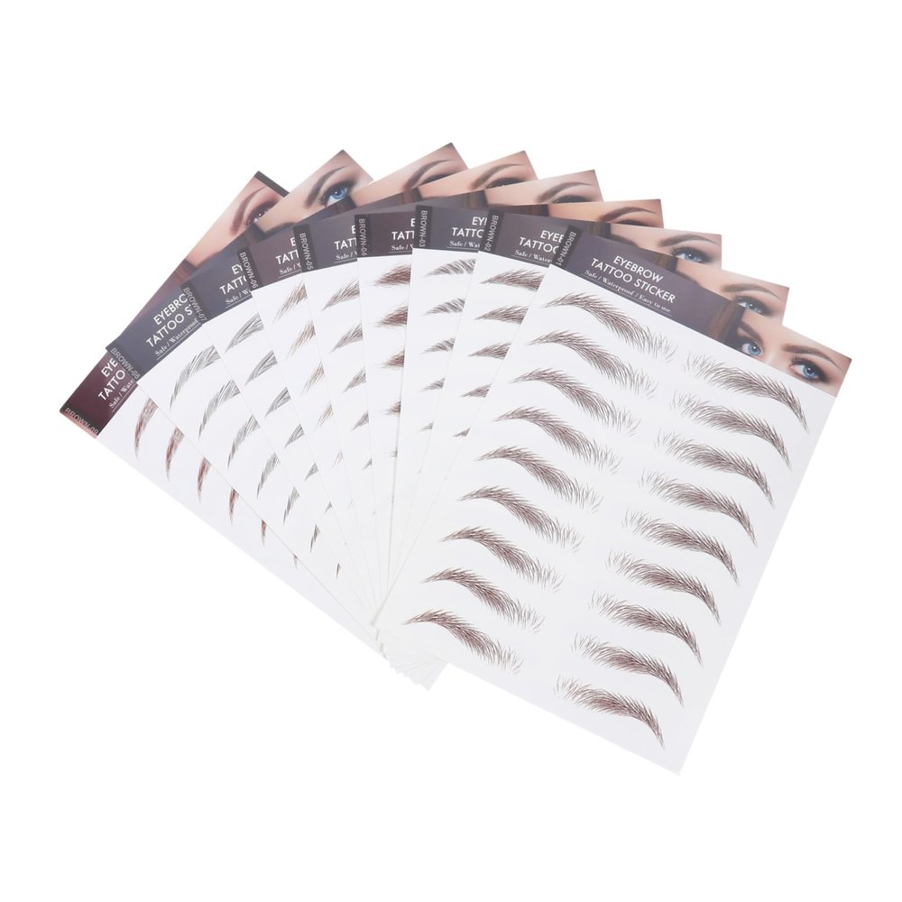 Outanaya Chemo Patients False Eyebrows Waterproof Eye Brow Stickers Temporary Brow Tattoos Instant Full Brows 9 Sheets Kit