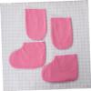 HONMEET Wax Liners Mitts Foot Covers for Manicure Cloth Gloves Booties Heat Retention Washable Pink view 2