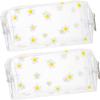 2pcs Transparent Cosmetic Bag Toiletry Bag Clear Makeup Bag Strawberry Clear Travel Makeup Bag Transparent Purse Make up Organizer Bag High Capacity PVC Wallet Girl(Yellow) view 1