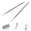 BIUDECO 2pcs Stainless Steel Cuticle Remover Nail Pusher Tool for Manicure Pedicure Care Ergonomic Design for Easy Use Practical Nail Art Accessory Silver view 3