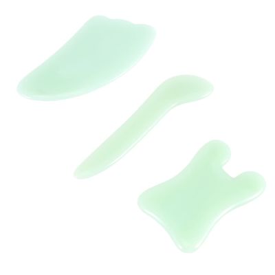 BCOATH 3pcs Gua Sha Therapy Accessories Kit Jade Scraping Plates Facial Scraper Eye Massager Skin Care Tool